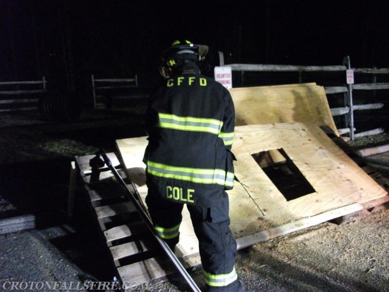 Roof ventilation training at the North Salem firehouse