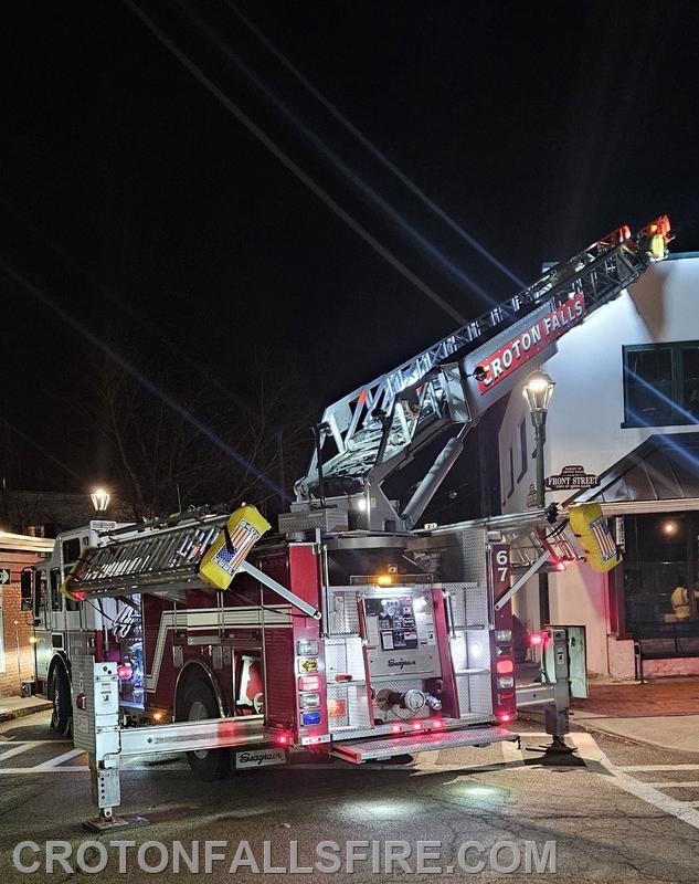 Ladder 67 at a building size-up drill in Croton Falls, 03/23/26