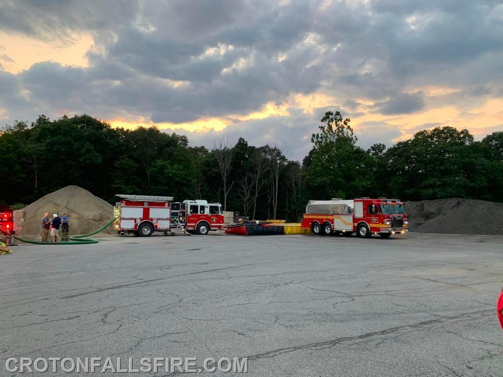 Mutual aid tanker shuttle drill at the NS Highway Department yard, 07/31/23