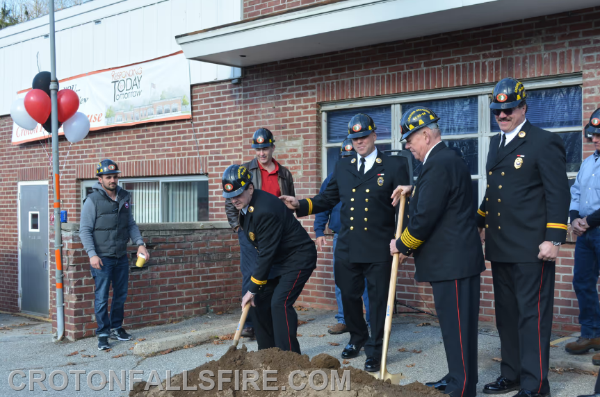 Groundbreaking ceremony for the Croton Falls firehouse renovation, 11/15/14